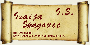 Isaija Špagović vizit kartica